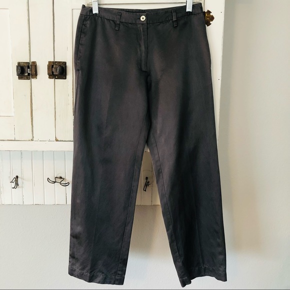 Peachoo + Krejberg Gray Cropped Silk Blend Pants Size Small - Picture 1 of 5